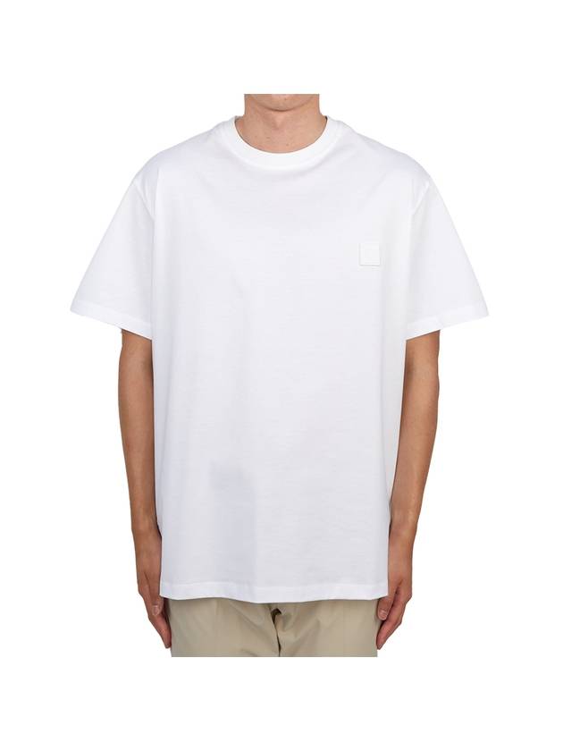 Men's Metallic Embossed Back Logo Short Sleeve T-Shirt White - WOOYOUNGMI - BALAAN 4