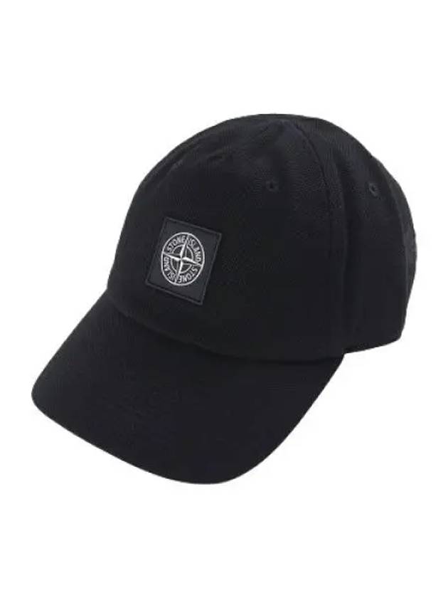 Pique 6 Panel Organic Cotton Ball Cap Black - STONE ISLAND - BALAAN 2