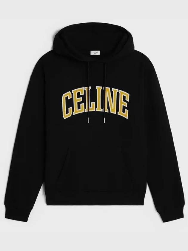 Loose Cotton Fleece Hoodie Black - CELINE - BALAAN 2