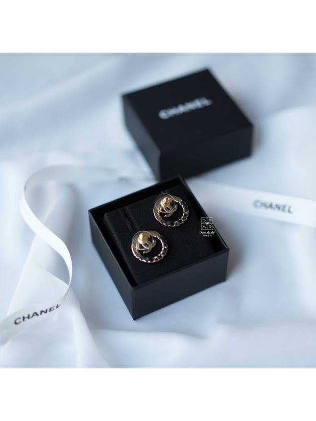 Women s CC Logo Circle Chain Earrings Black Gold - CHANEL - BALAAN 6