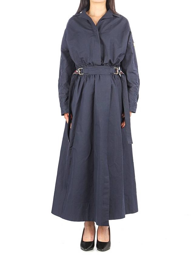 Women's A-Line Belt Long Dress Navy - ETRO - BALAAN 2