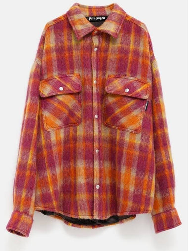 Brushed Wool Check Overshirt - PALM ANGELS - BALAAN 1