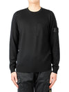 Men's Shadow Project Wappen Pocket Wool Knit Top Black - STONE ISLAND - BALAAN 2