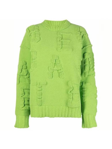 Chenille Alphabet Emboss Logo Knit Top Green - BOTTEGA VENETA - BALAAN 1