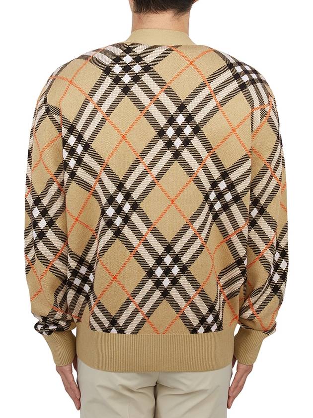 Check Wool Mohair Blend Cardigan Sand - BURBERRY - BALAAN 4