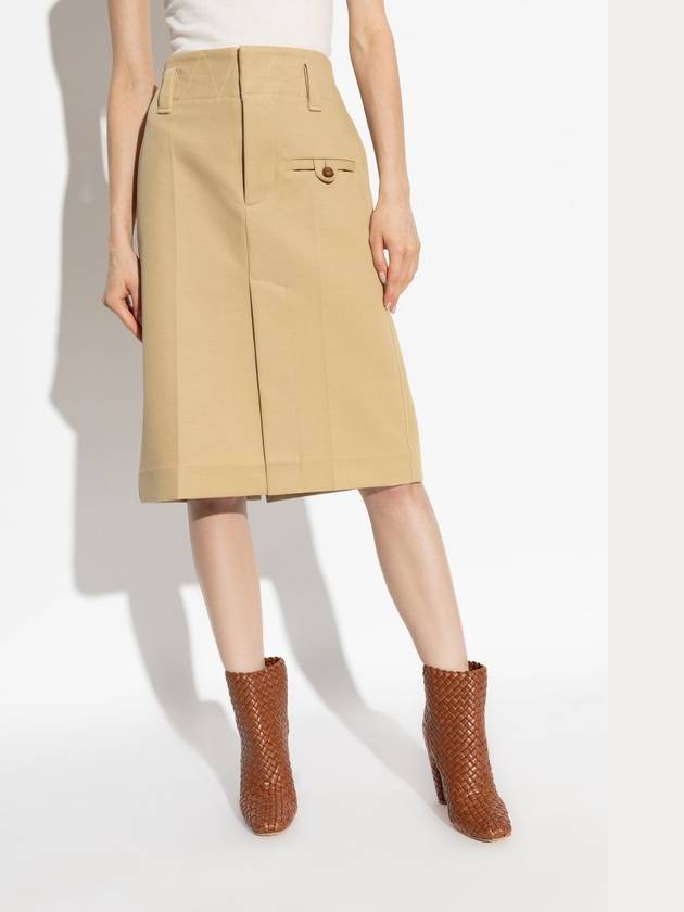 Pocket H-Line Skirt Beige - BOTTEGA VENETA - BALAAN 4