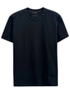 Men's Untitled Studded Crew Neck Cotton Short Sleeve T-Shirt Black - VALENTINO - BALAAN 2