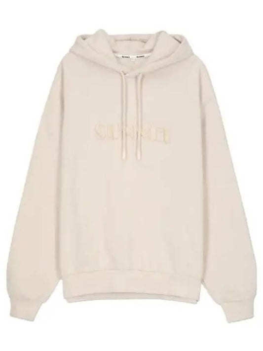 Big logo embroidery hooded light beige t shirt hoodie - SUNNEI - BALAAN 1