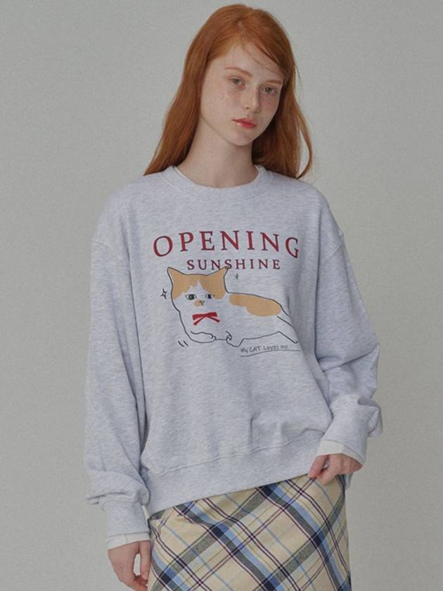 Kitten printed Sweat Shirts Light Gray - OPENING SUNSHINE - BALAAN 2