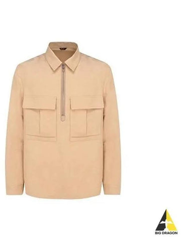 Loro Piana half zip up over long sleeve shirt beige FAM0391 - LORO PIANA - BALAAN 1