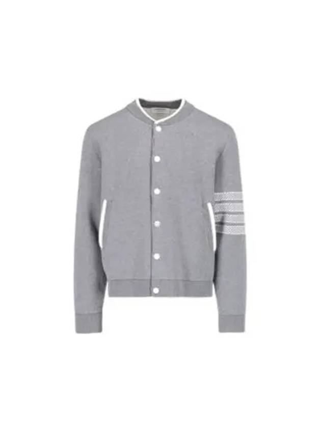 Anchor Jacquard 4-Bar Bomber Jacket Light Grey - THOM BROWNE - BALAAN 2