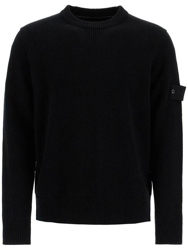 Compass Badge Wool Knit Top Black - STONE ISLAND - BALAAN 1