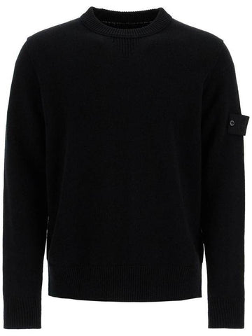 Compass Badge Wool Knit Top Black - STONE ISLAND - BALAAN 1