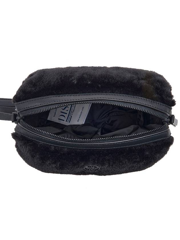 Logo-Embellished Faux Fur Cross Bag Black - MONCLER - BALAAN 11