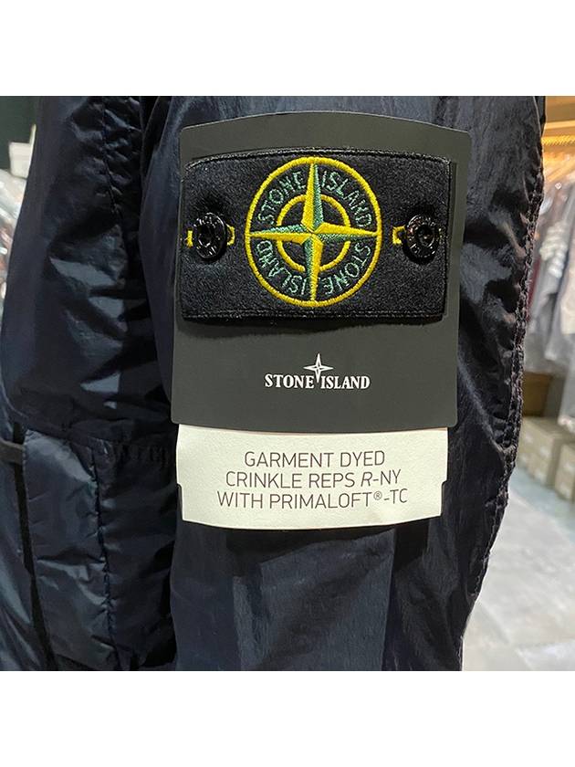 Men's Garment Dyed Crinkle Reps Recycled Nylon Primaloft TC Hooded Jacket Navy - STONE ISLAND - BALAAN 7