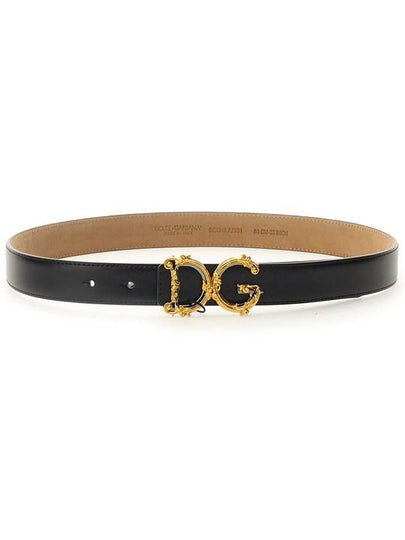 DG Logo Leather Belt Black - DOLCE&GABBANA - BALAAN 2