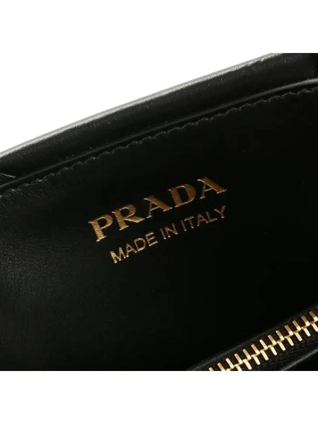 Small Symbol Logo Print Stitching Leather Cross Bag Black - PRADA - BALAAN 7