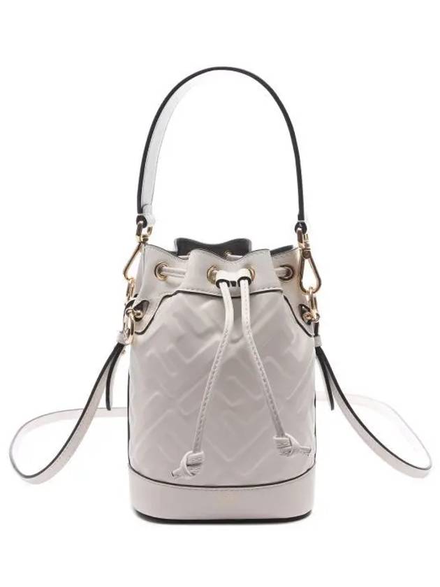 Mon Tresor FF Motif Leather Mini Bucket Bag White - FENDI - BALAAN 2