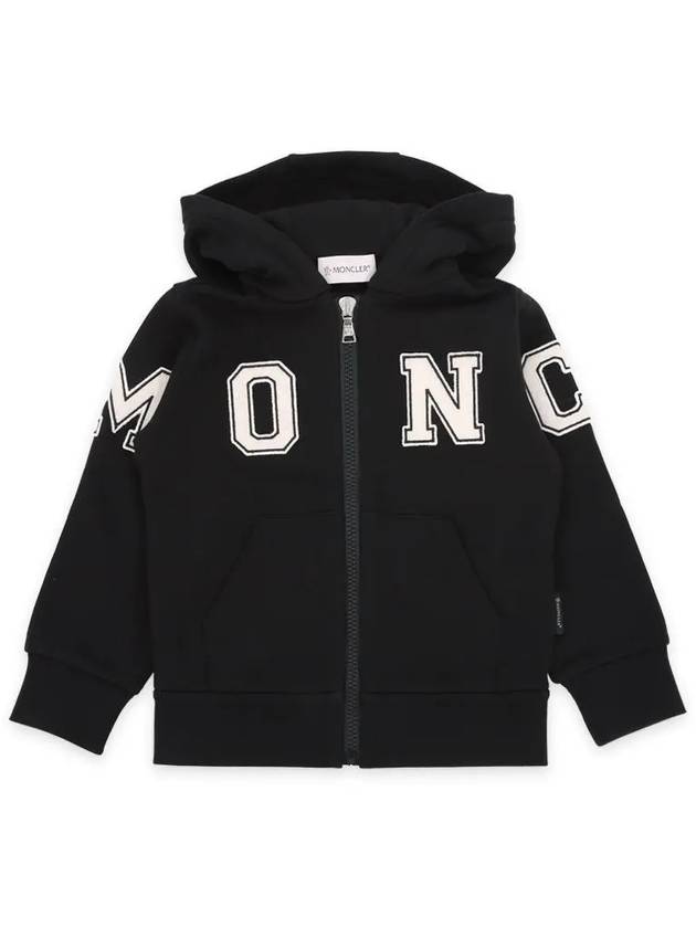 Kids Lettering Hooded Zip Up Jacket Black 8G00004 899PS 999 8 10A - MONCLER - BALAAN 2