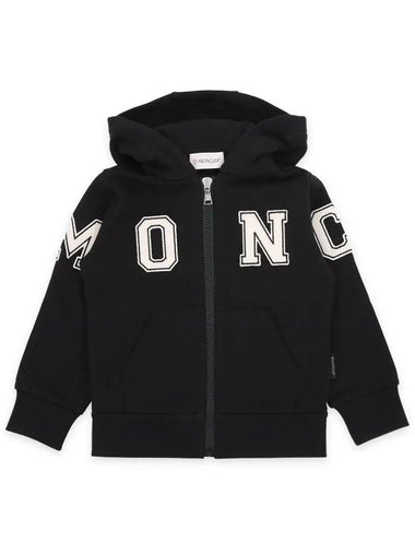 Kids Lettering Hooded Zip Up Jacket Black 8G00004 899PS 999 - MONCLER - BALAAN 1