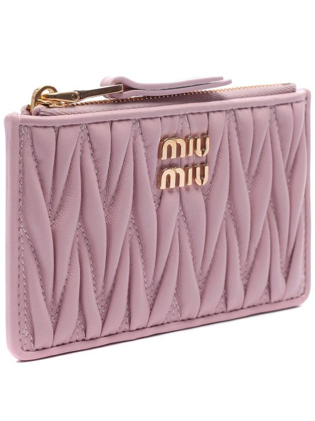 Matelasse Leather Envelope Wallet Pink - MIU MIU - BALAAN 4