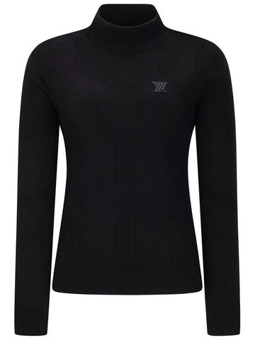 Official W PERFORMANCE HIGH NECK WIND BLOCK PULLOVER BK - ANEWGOLF - BALAAN 1