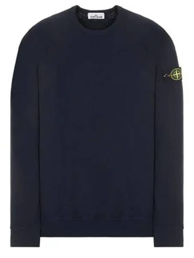 Garment Dyed Malfile Fleece Crewneck Sweatshirt Navy - STONE ISLAND - BALAAN 2