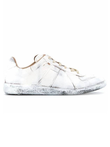 Replica Painted Leather Low Top Sneakers White - MAISON MARGIELA - BALAAN 1