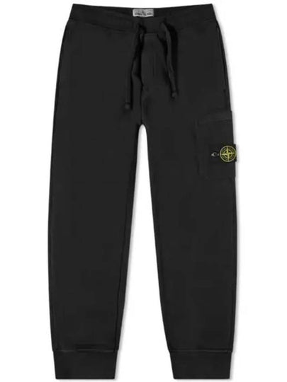 Waffen Patch Cotton Fleece Track Pants Black - STONE ISLAND - BALAAN 2