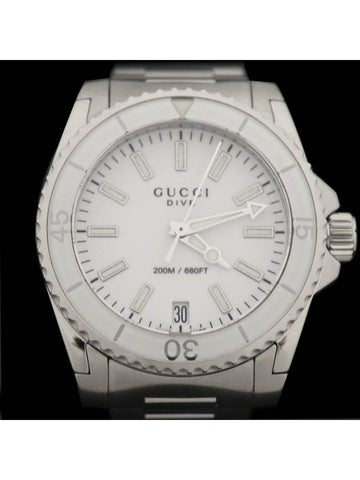 YA136402 136 4 32MM White Steel Quartz DIVE Women s Watch - GUCCI - BALAAN 1