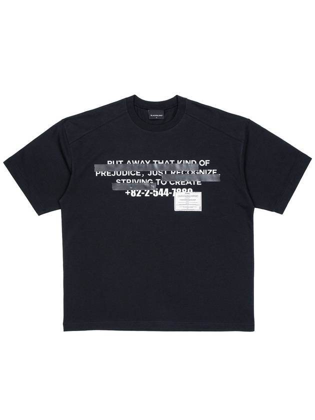 Hidden Slogan Pigment Short Sleeve T-Shirt Black - BLACKBLOND - BALAAN 2