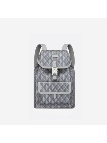 Hit the Road CD Diamond Canvas Smooth Calfskin Backpack Grey - DIOR - BALAAN 1