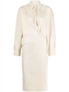 Straight Collar Twisted Long Dress Ivory - LEMAIRE - BALAAN 2