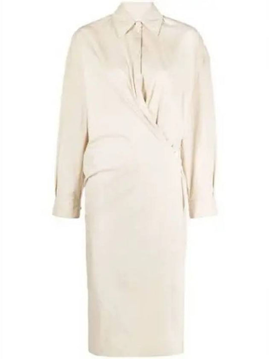 Straight Collar Twisted Long Dress Ivory - LEMAIRE - BALAAN 2