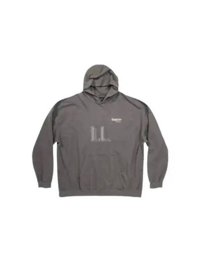 Wave Logo Large Fit Hoodie Grey - BALENCIAGA - BALAAN 2