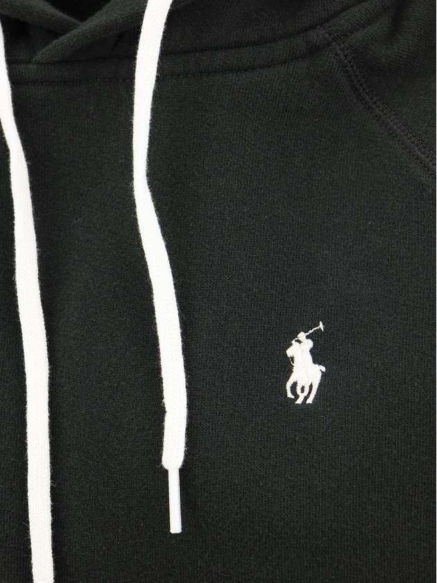 Embroidered Logo Cotton Blend Jersey Hoodie Black - POLO RALPH LAUREN - BALAAN 5