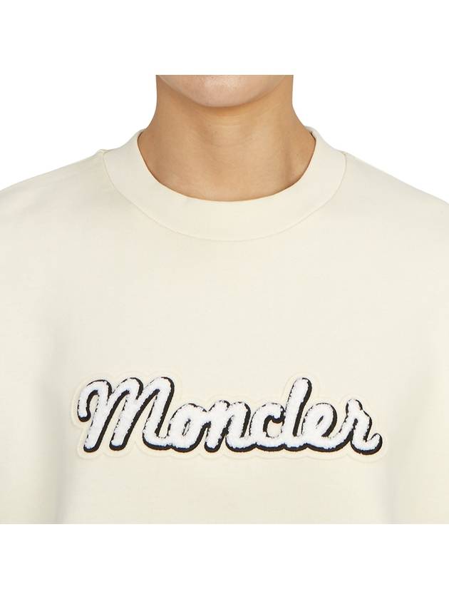 Women's Logo Cotton Sweatshirt Ivory - MONCLER - BALAAN 7