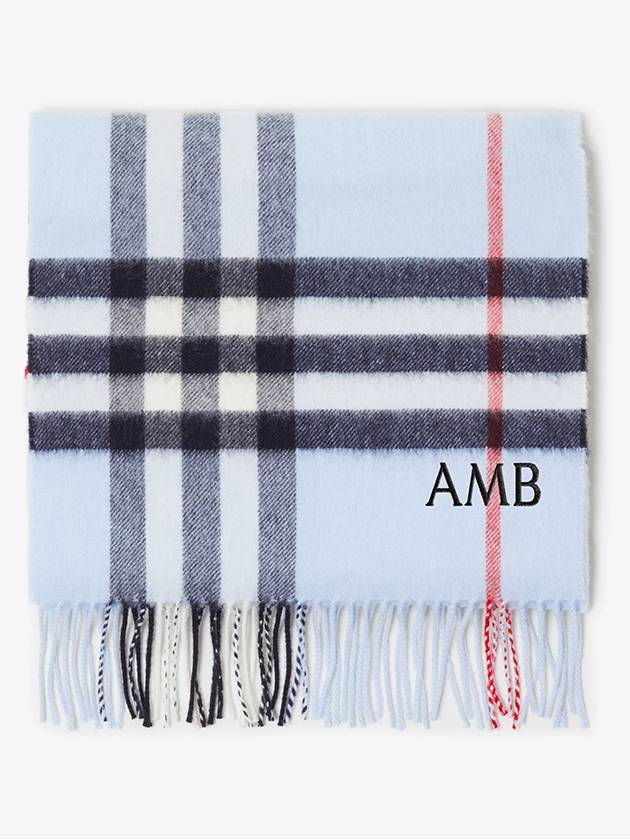 Check Cashmere Scarf Blue - BURBERRY - BALAAN 5