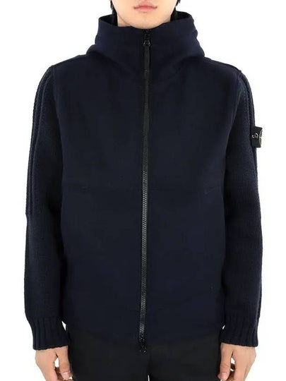 Panno Speciale Primaloft Insulation Technology Shetland Knit Hooded Jacket Marine Blue - STONE ISLAND - BALAAN 2