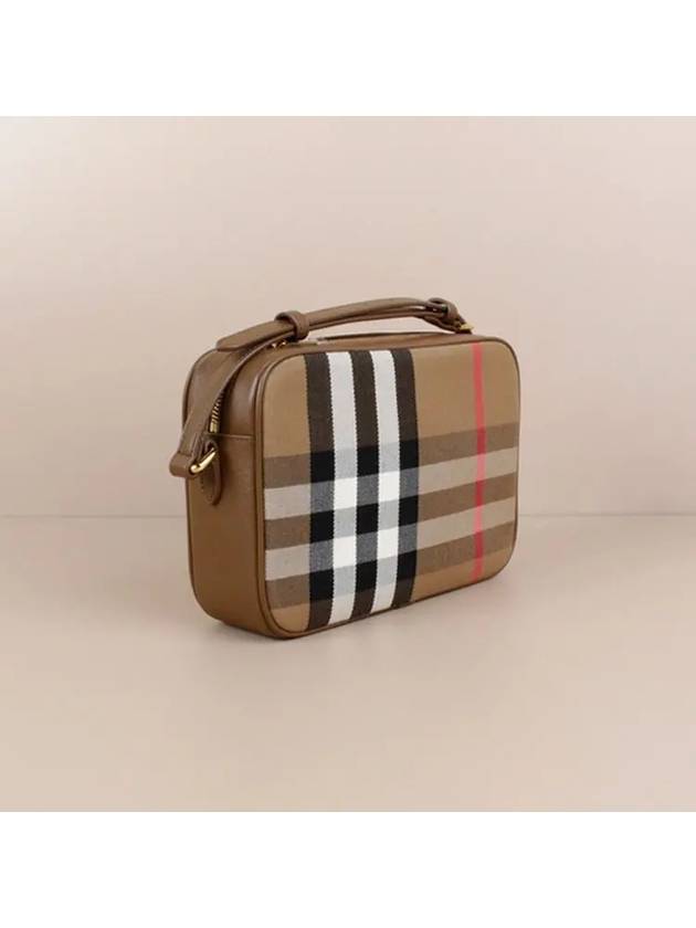 Checked Leather Camera Cross Bag Brown - BURBERRY - BALAAN 3