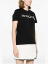 Moncler Women s Chest Logo Short Sleeve T Shirt Black 8C00006 829HP 999 - MONCLER - BALAAN 4