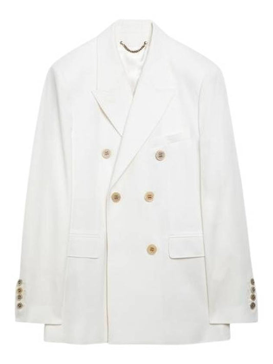 Double Breasted Blazer Jacket White - GOLDEN GOOSE - BALAAN 2