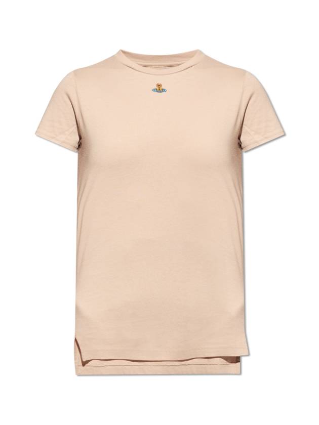 Embroided ORB Peru Short Sleeve T-Shirt Beige - VIVIENNE WESTWOOD - BALAAN 2