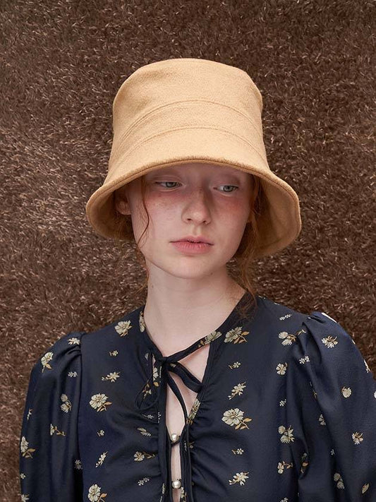 Le Petit Bucket Hat Cashmere Camel - BROWN HAT - BALAAN 1