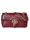 24FW Rosso Ancora Small Matelasse Chevron GG Marmont Bag 443497 AADPJ 6207 - GUCCI - BALAAN 1