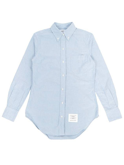 Button Down Cotton Oxford Long Sleeve Shirt Light Blue - THOM BROWNE - BALAAN 2