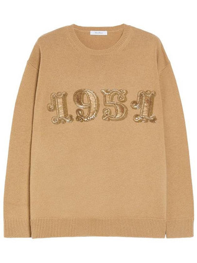 Plata crew neck knit top beige - MAX MARA - BALAAN 2