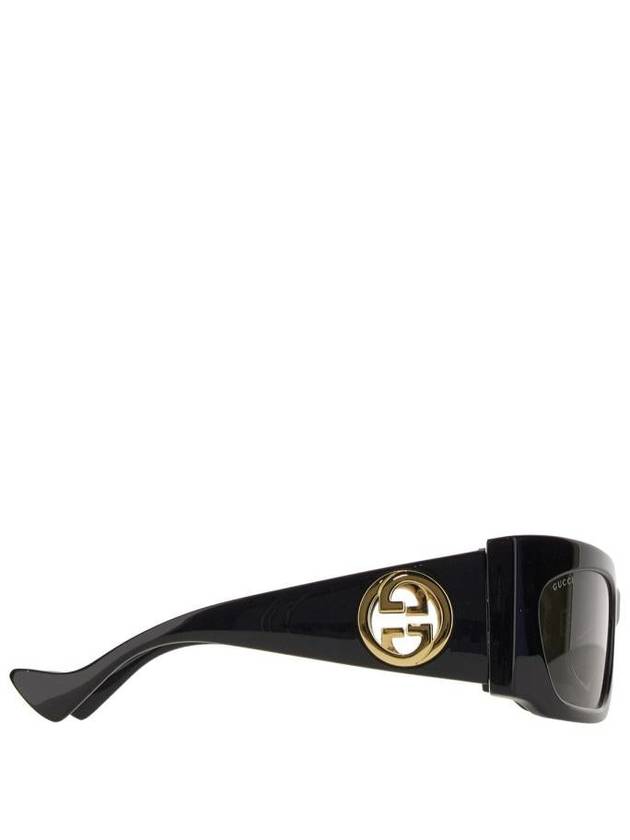 Eyewear Gold Tone Cutout Logo Geometry Sunglasses Black - GUCCI - BALAAN 3