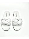 Women's Quilted Padded Nappa Leather Slippers White - MIU MIU - BALAAN 9