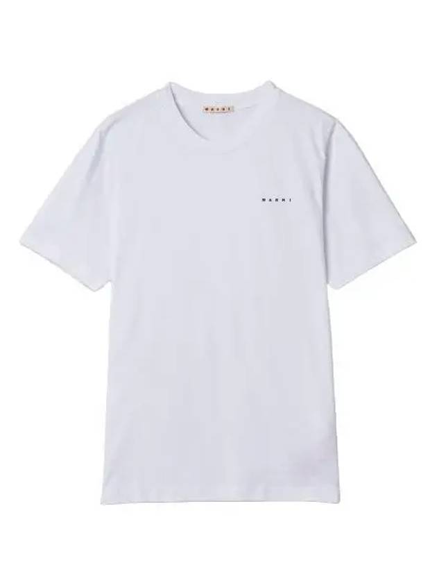 Logo embroidery t shirt white short sleeve - MARNI - BALAAN 1